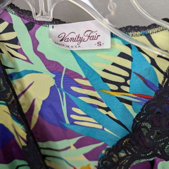 Vintage Vanity Fair satin kimono robe tropical birds of paradise - Picture 2 of 11